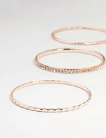 Rose Gold Textured Bangles 8-Pack