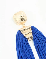 Gold Large Tassel Drop Earrings