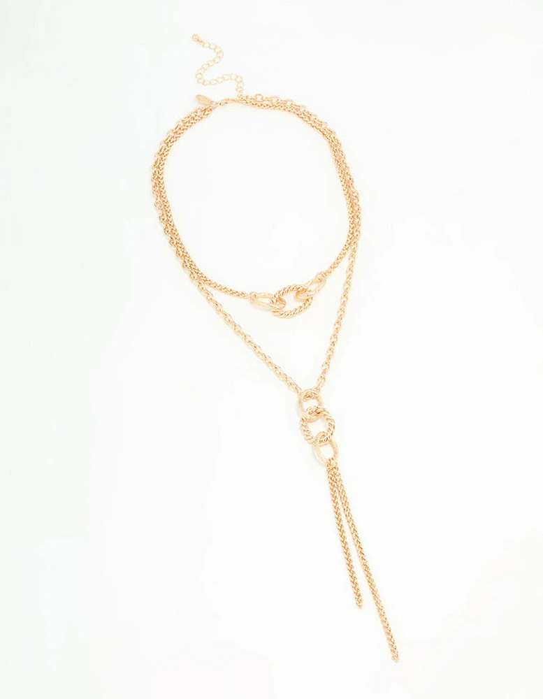 Gold Circle Layered Necklace