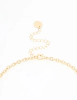 Gold Stone Long Necklace