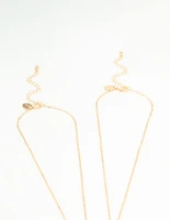 Kids Gold Wing Heart BFF Pendant Necklaces 2-Pack