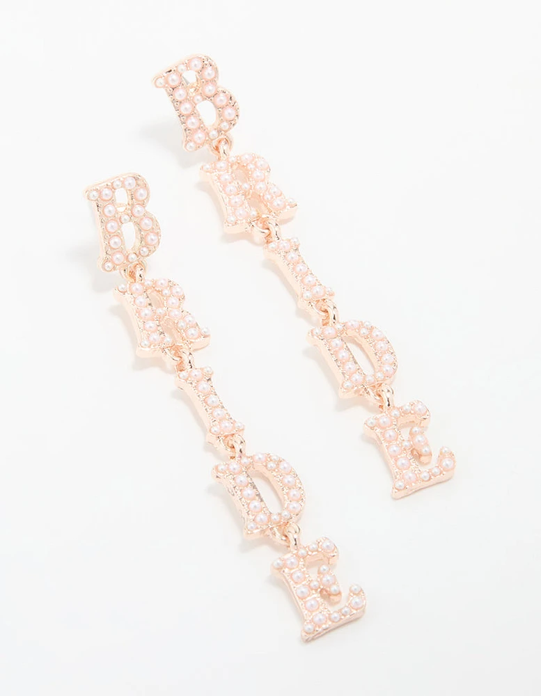 Rose Gold Bride Drop Earrings