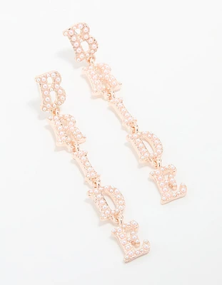 Rose Gold Bride Drop Earrings