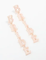Rose Gold Bride Drop Earrings