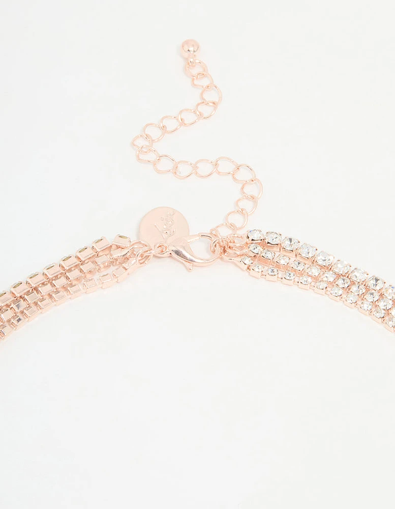 Rose Gold Butterfly Layered Necklace