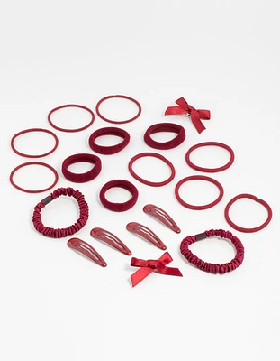 Red Hair Tie & Clip Pack