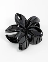 Black Frangipani Hair Claw Clip