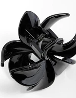 Black Frangipani Hair Claw Clip