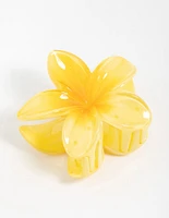 Yellow Frangpani Hair Claw Clip