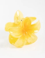 Yellow Frangpani Hair Claw Clip