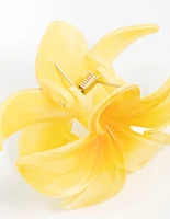 Yellow Frangpani Hair Claw Clip