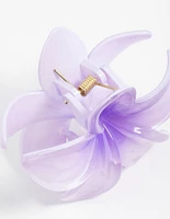 Purple Frangipani Hair Claw Clip