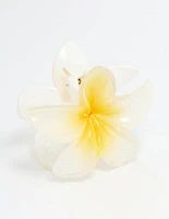 White Frangipani Flower Hair Claw Clip