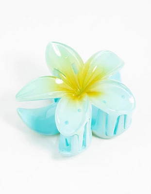 Blue Frangipani Hair Claw Clip