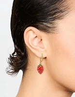 Gold Plated Strawberry Drop Earrings