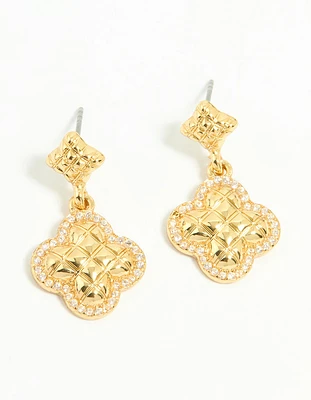 Gold Plated Petal Drop Earrings