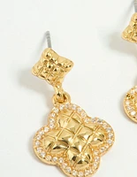 Gold Plated Petal Drop Earrings
