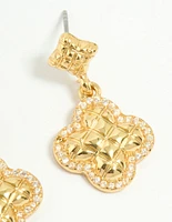 Gold Plated Petal Drop Earrings