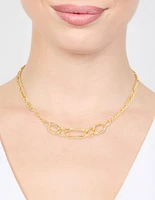 Gold Plated Mixed Link Chunky Necklace