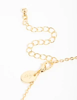 Gold Plated  Triple Coin Heart Necklace