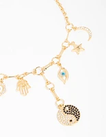 Gold Plated  Yin Yang Charm Necklace