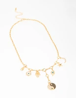 Gold Plated  Yin Yang Charm Necklace