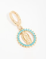 Gold Plated  Cubic Zirconia Mary Charm