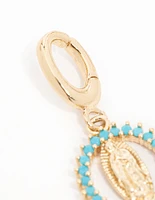 Gold Plated  Cubic Zirconia Mary Charm
