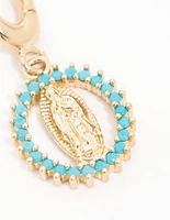 Gold Plated  Cubic Zirconia Mary Charm