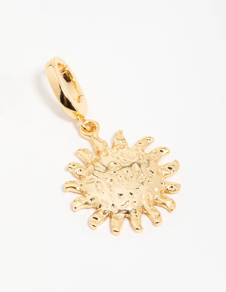 Gold Plated Molten Sun Charm