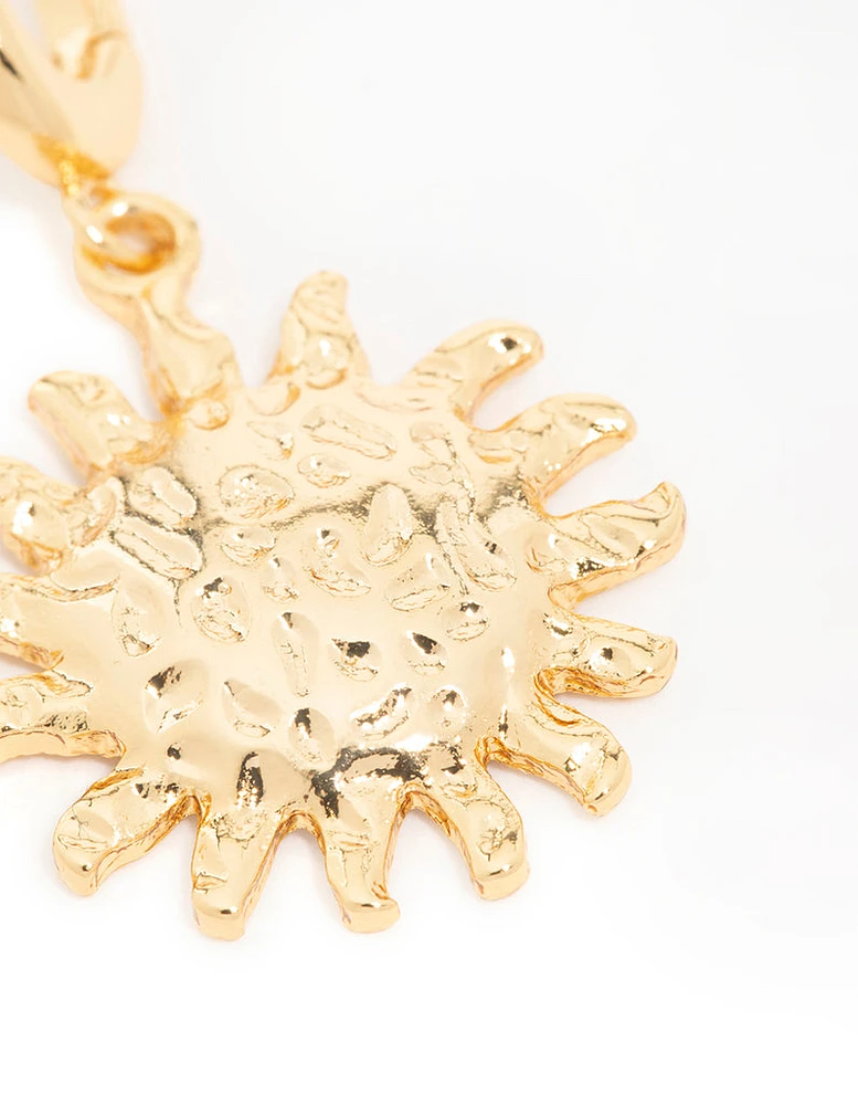 Gold Plated  Molten Sun Charm