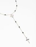 Silver Cross Station Y-Necklace