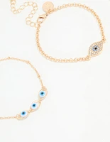 Gold Evil Eye Bracelets 3-Pack