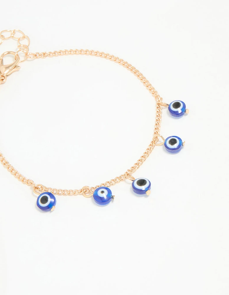 Gold Evil Eye Bracelets 3-Pack