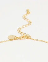 Gold Plated Brass Cubic Zirconia Flower Pendant Necklace
