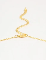 Gold Plated Brass Flower Outline Pendant Necklace