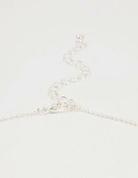 Silver Plated Brass Cubic Zirconia Pavé Bow Pendant Necklace