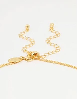 Gold Plated Brass Cubic Zirconia Mini Cross Layered Necklace
