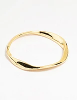 Gold Plated Brass Statement Wavy Bangle