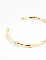 Gold Plated Brass Bamboo Open Wrist Cuff