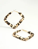 Gold Leopard Print Hoop Earrings