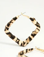 Gold Leopard Print Hoop Earrings
