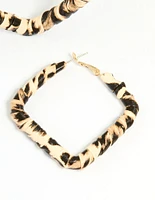 Gold Leopard Print Hoop Earrings