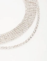 Silver Diamante Thick Tennis Bracelet