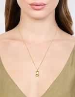 Waterproof Gold Plated Stainless Steel Moon Pendant Necklace