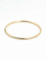 Waterproof Gold Plated Stainless Steel Diamante Bangle