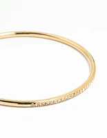 Waterproof Gold Plated Stainless Steel Diamante Bangle