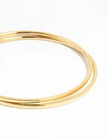 Waterproof Gold Plated Stainless Steel Clean Bangles 2-Pack