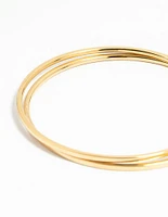 Waterproof Gold Plated Stainless Steel Clean Bangles 2-Pack