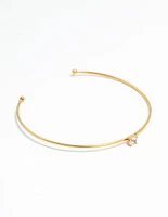 Waterproof Gold Plated Stainless Steel Cubic Zirconia Bangle
